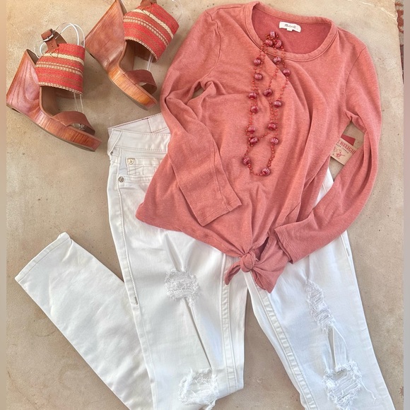 Lucky Brand Lapaloma Boho Leather & Wood Wedge Woven Strap 4.5” Heels - Sz 10 - Picture 12 of 12